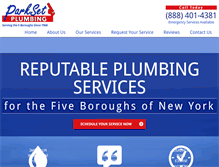 Tablet Screenshot of parksetplumbing.com